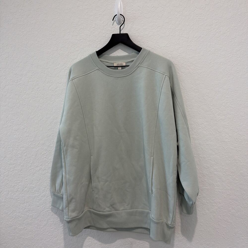 Haven Well Within NWT Pullover Light Sage Green Organic Cotton Blend Size Medium